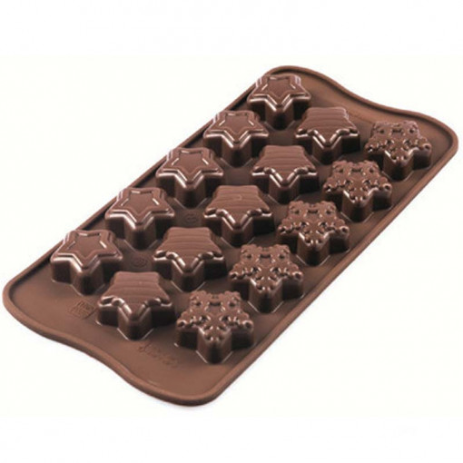 Силиконова форма Silikomart Praline Stelute Ø 3 x H 1,5 cm, 5,6 ml, 15 кухини (SCG45)