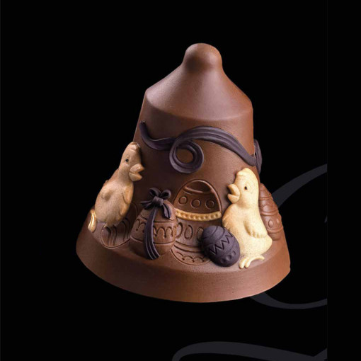Силиконов калъп 3D Форма на камбана 3D Декорирана с цветя, Ø 14,5 x H 17 cm