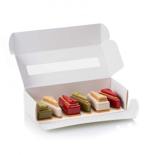 Силиконов комплект за торта Cake to Go Cake to Go 12 кухини, 7,5х3,8х2,3 см, 40 мл Вставка: 24 кухини, 5,2х2,5х0,7 см, 6 мл