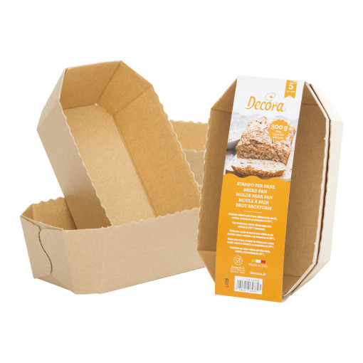 Форми за печене 15.3x8.8xH6cm - 300 gr, термоустойчива картонена кутия, комплект от 5 броя