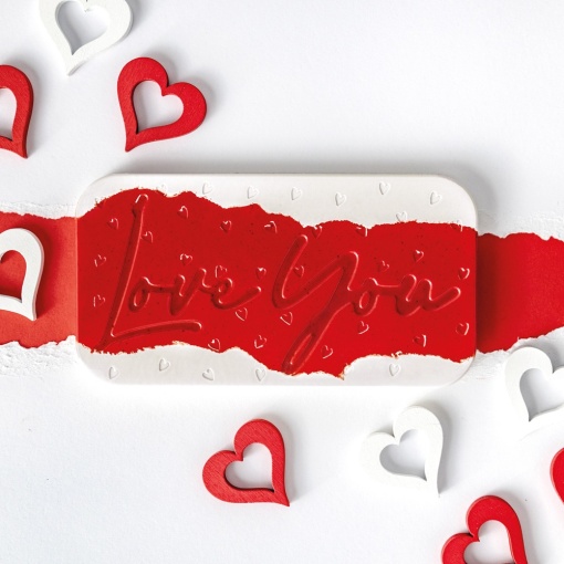 Шоколадови блокчета 13 x 7 x H 1 cm - Поликарбонатна форма Love You, 3 кухини, 100 gr