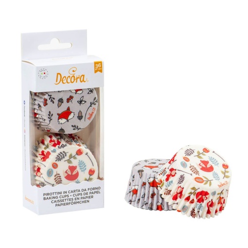 Chese L Paper fox pattern, Ø 5 x H 3.2 cm, 36 pcs