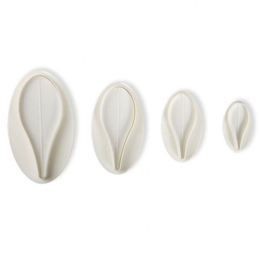 Crin Imperial Petale - Plastic Cutters with Extractor Ø 5 - 11 cm, Set 4 pcs