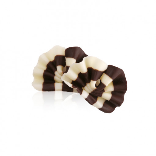 Decoratiuni de Ciocolata MiniEvantai Negru-Alb Dobla, 3.5x2.7 cm, 1 kg, 475 Buc