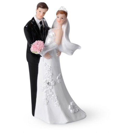 Figurine necomestibile 2 Modele Mire si Mireasa Clasic H 11.5 cm, Set 8 Buc
