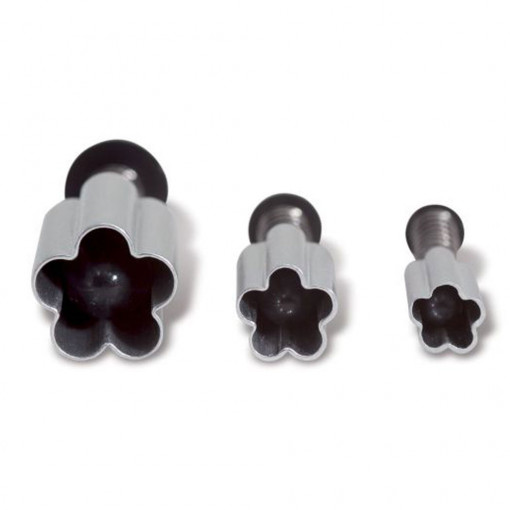 Flori Mici - Decupatoare Inox cu Extractor Ø 0.7 - 1.3 cm, Set 3 Buc - Img 1