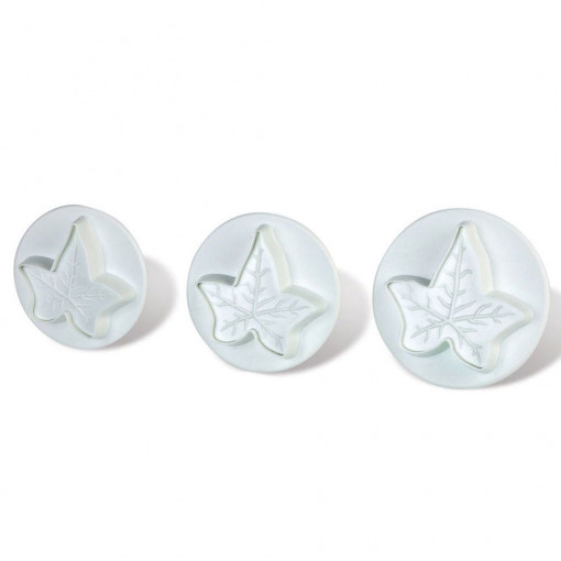 Frunze Ivy - Plastic Cutters with Extractor Ø 4.5, 5 and 5.5 cm, Set of 3 pcs
