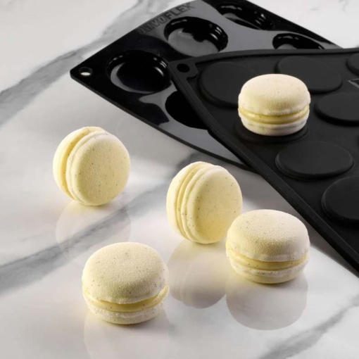 Kit Forma de Silicon Macarons 2 x 18 cavitati, Ø 4 x H 2.5 cm, 30 ml
