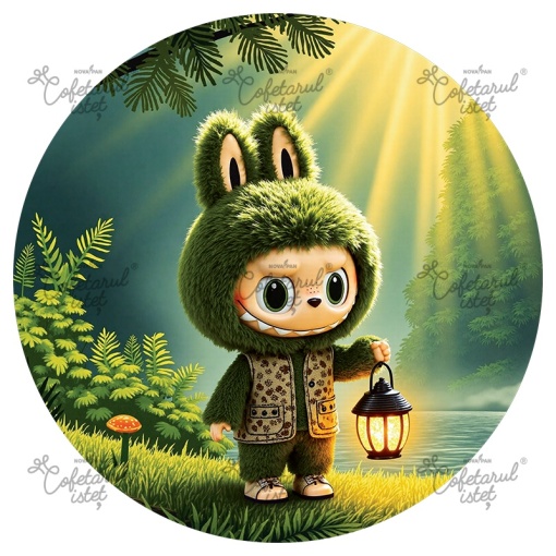Labubu отпечатана захарна паста Labubu Model 5, Ø 20 cm - Сладкарски изделия