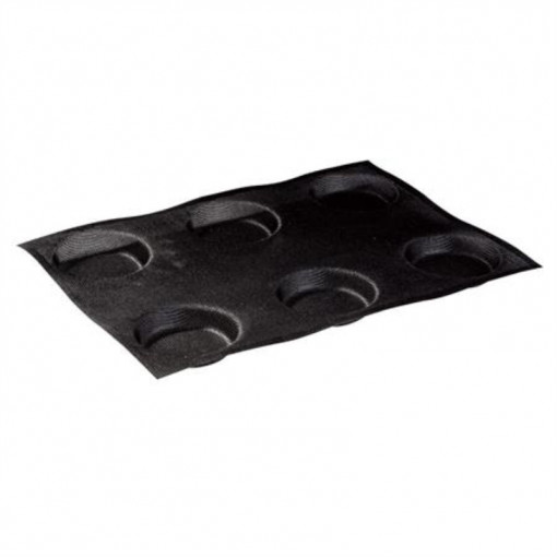 Microperforated Silicon Mould 30x40cm, 6+6 Round Cavities Ø8.5xH2cm, Set 2 pcs