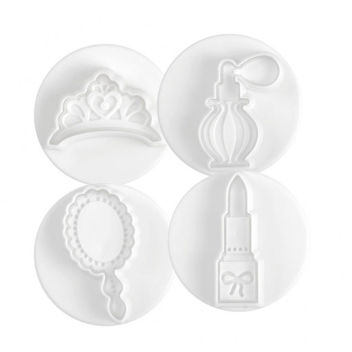 Party Fashion - Plastic Cutters with Extractor Ø 3.3 - 5 cm, Set of 4 pcs