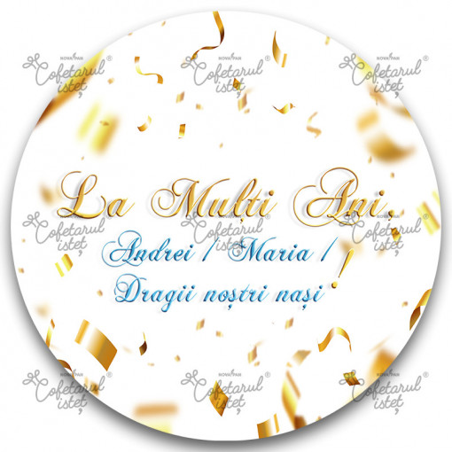 Personalised Printed Waffle Vase Personalised Model 4 La Multi Ani, Ø 20 cm - Confectionary Istet
