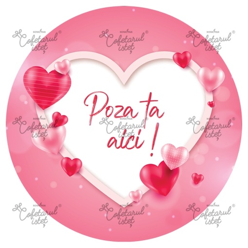 Personalised Printed Waffle Vase Personalised Pattern 3 Heart Branch, Ø 20 cm - Confectioner Istet