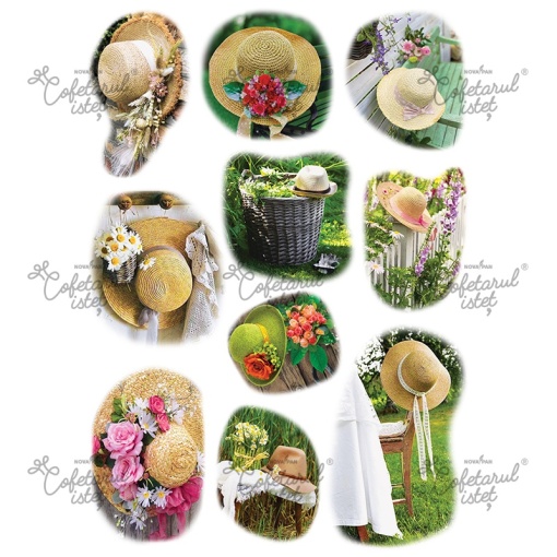 Printed Sugar Paste For Her Model 15, 10 Decorations Ø 6 - 11.5 cm, A4 - Confectioner Istet
