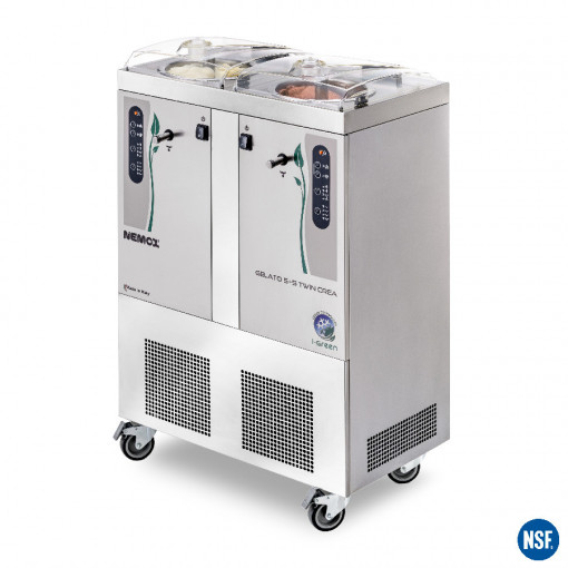 Professional Ice Cream and Sorbet Machine with Automatic Storage, GELATO 5+5K Twin - i-Green