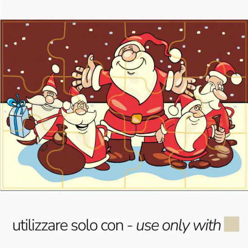 Puzzle Craciun 19 x 13 cm, Set 10 folli termoformate pentru Ciocolata