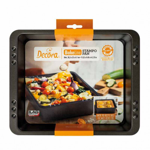Rectangular Baking Tray 28.5 x 23 x H 7 cm, Non-stick Aluminium