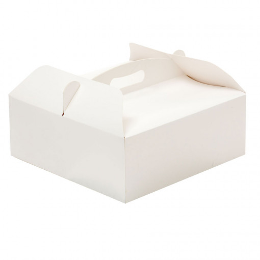 Rectangular Dessert / Cake Box, White Cardboard, 31 x 16 x H 12 cm
