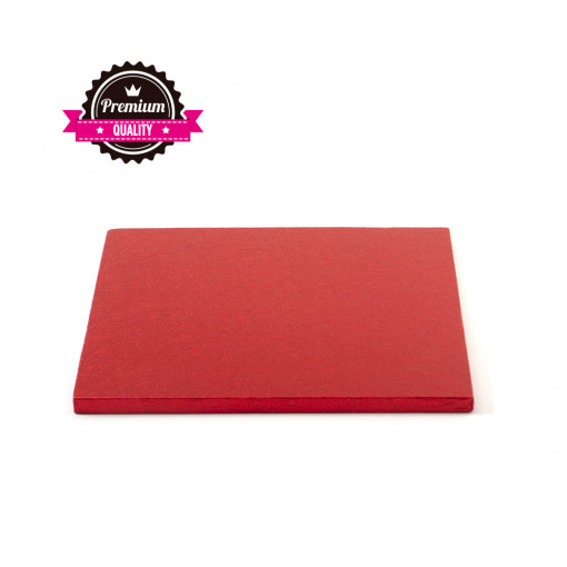 Red Square Cake Platter, 25 x 25 x H 1.2 cm
