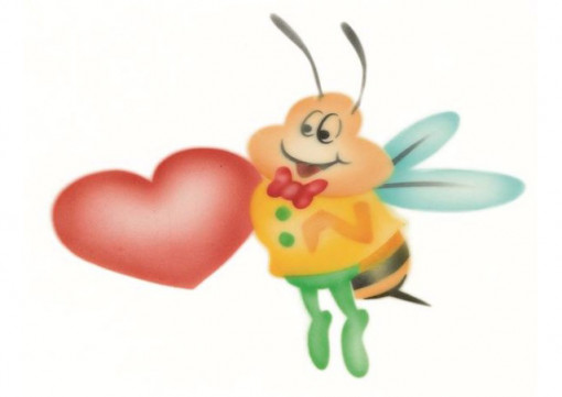 *Sablon Airbrushed Honeybee with Heart