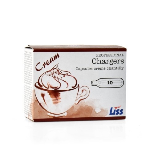 Set of 10 Cartridges Nitrogen Cartridges for Cream / Whipped Cream Soda