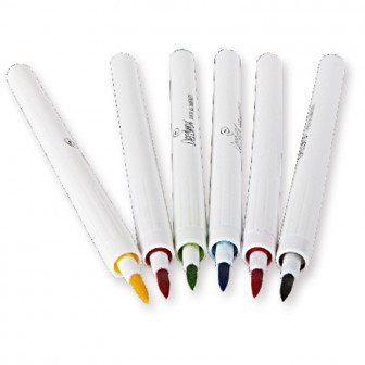 Set of 6 Carioca 1 Cap Writing, Thin Stem, 6 Colours