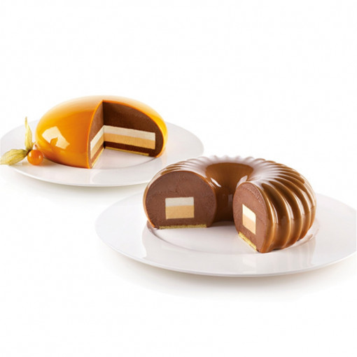 Silicon Cake Tin / 3D Insert Ø 9.2/15/17.5 x H2.5 cm, 18/300/600 ml