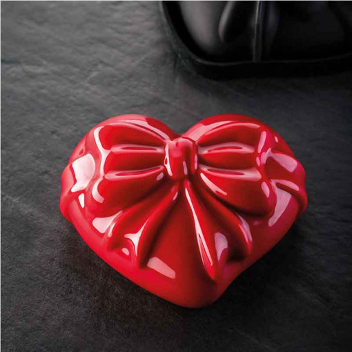 Silicon Cake Tin Heart 3D Mini Gift 14.8 x 13.4 x H 5.8 cm, 600 ml