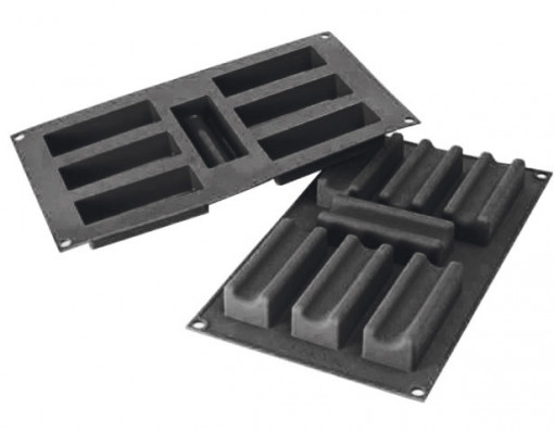 Silicon Marsigliese mould 9.5 x 3.5 x H 2.5 cm, 7 cavities