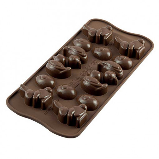 Silicone Praline mould Silikomart Paste 3 x 4.3 x H 1.6 cm, 6 ml, 14 cavities (SCG05)