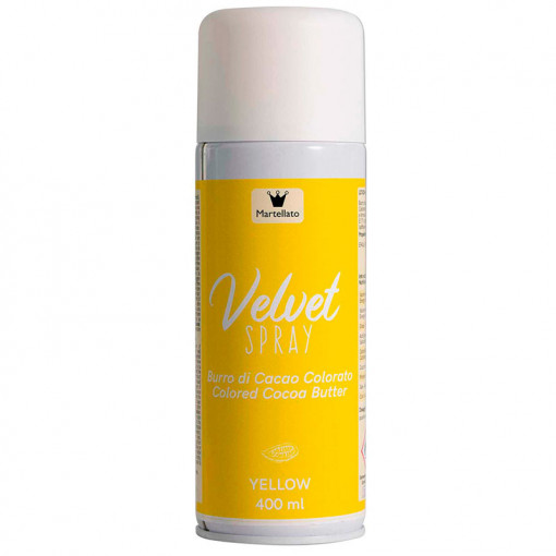 SPRAY VELVET - Жълт хранителен оцветител без Е171, 400 ml