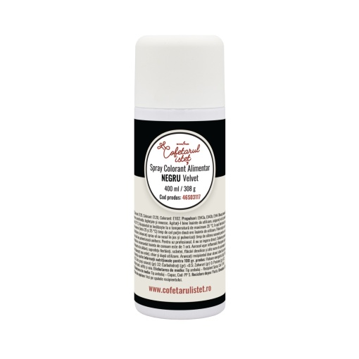 SPRAY VELVET - черен хранителен оцветител 400 мл