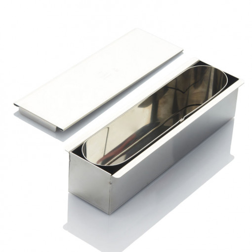 Stainless Steel Baking Tin Model Geometric Oval 25 x 6 x H 6 cm, vol. 790 ml