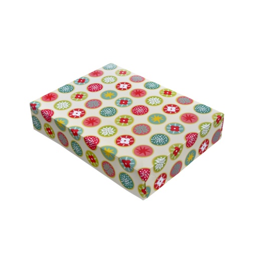 Téglalap alakú sivatagi doboz, karton Kaleidoszkóp design 34 x 24,5 x H 7 cm