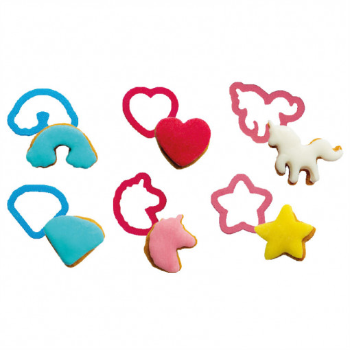 Unicorn Stories - Műanyag vágókés Ø 4 x H 2,2 cm, 6 db-os készlet