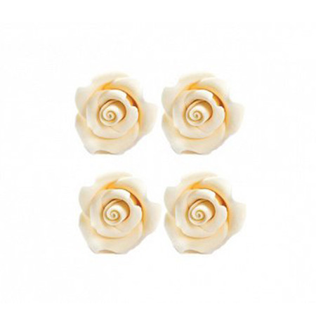 Захарен декор - Рози Ivoriu R 3.5cm, 30 броя