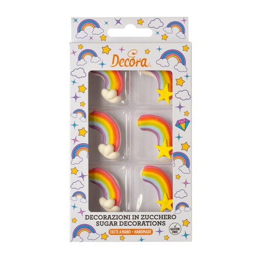 Захарен декор - Rainbow R 4,5 см, 2 дизайна, 6 бр.