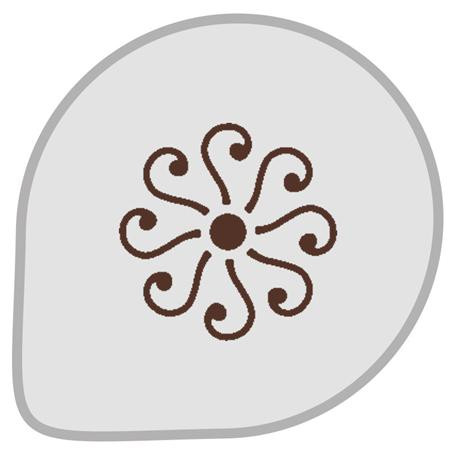 * Кръгъл пластмасов съд за сапун със стилизирана флорална украса Ø 26 cm