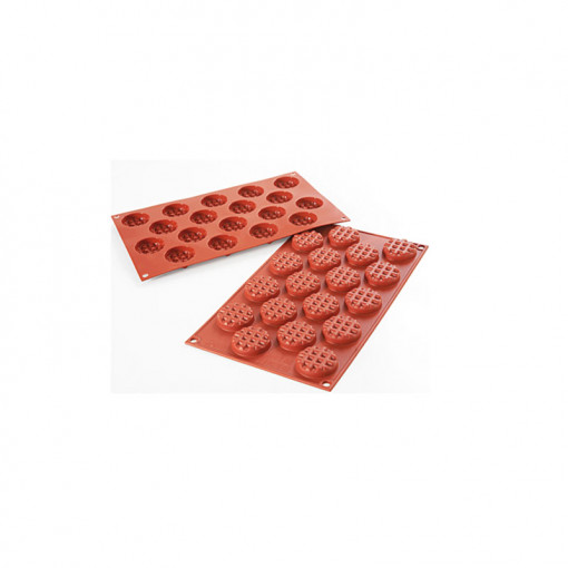 Мини кръгла силиконова форма за вафли Ø4xH1.05cm, 18 кухини (SF143)