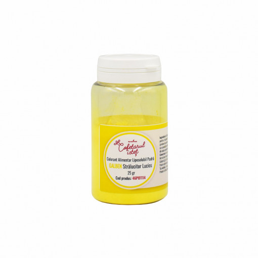 Оцветители за храни Оцветител за храни на прах Yellow Shimmer Yellow Glossy, 25 gr