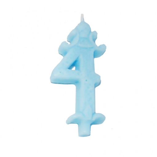 Свещ за торта H 8,5 cm, фигура 4, синя