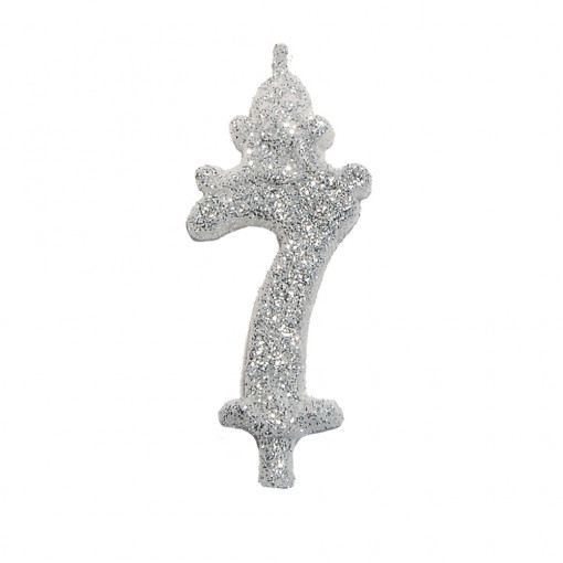 Свещ за торта H 8,5 cm, фигура 7, сребро
