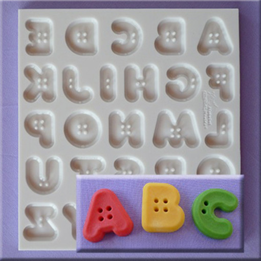 Силиконови бутони за лепене Alphabet Style H 2,2 cm