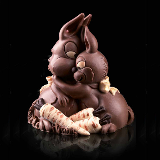 Силиконов калъп 3D Bell Shape - 3D Rabbits, Dulce Imbratisare, Ø 15,3 x H 16 cm