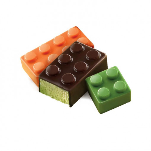 Силиконов калъп Lego 9 x 4,5 x H 2,8 cm, 10 кухини, 75 ml