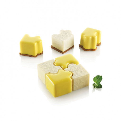 Силиконов пъзел с форма 4,2 x 3,4 x H 2,8 cm, 16 кухини + резец, 30 ml