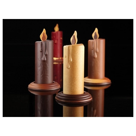 3D свещ, Ø11xh20cm - комплект Matrite Plastic 2 Subjects Chocolate