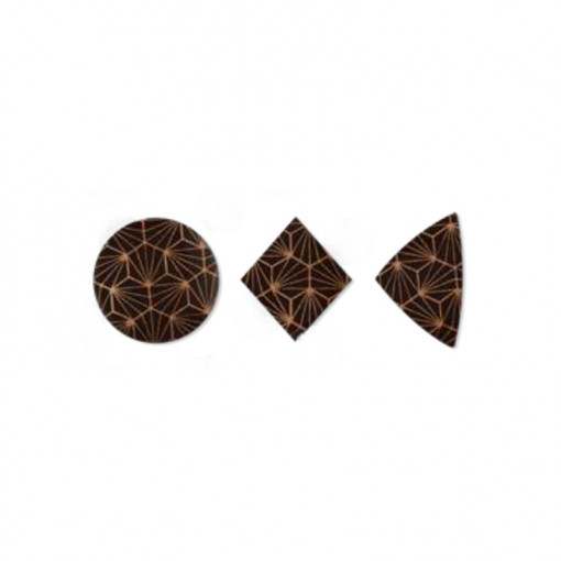 Chocolate Decor - Circle, Rhombus, Triangle geometric pattern, 126 pieces
