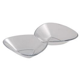 *Dupla tál 11 x 6,5 x H 2 cm, műanyag átlátszó, 25 db-os készlet