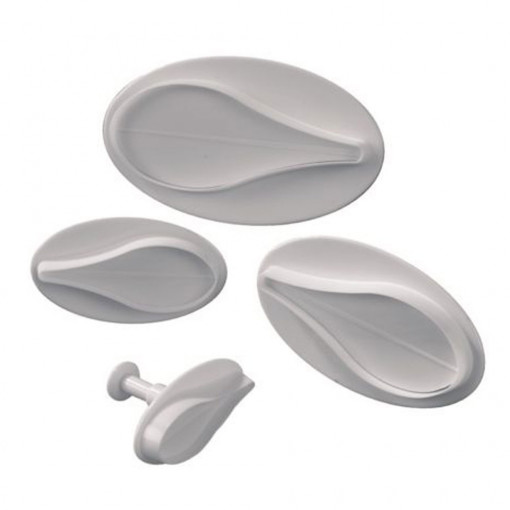 Hibiscus - Plastic Cutters with Extractor Ø 4.8 - 11 cm, Set of 4 pcs